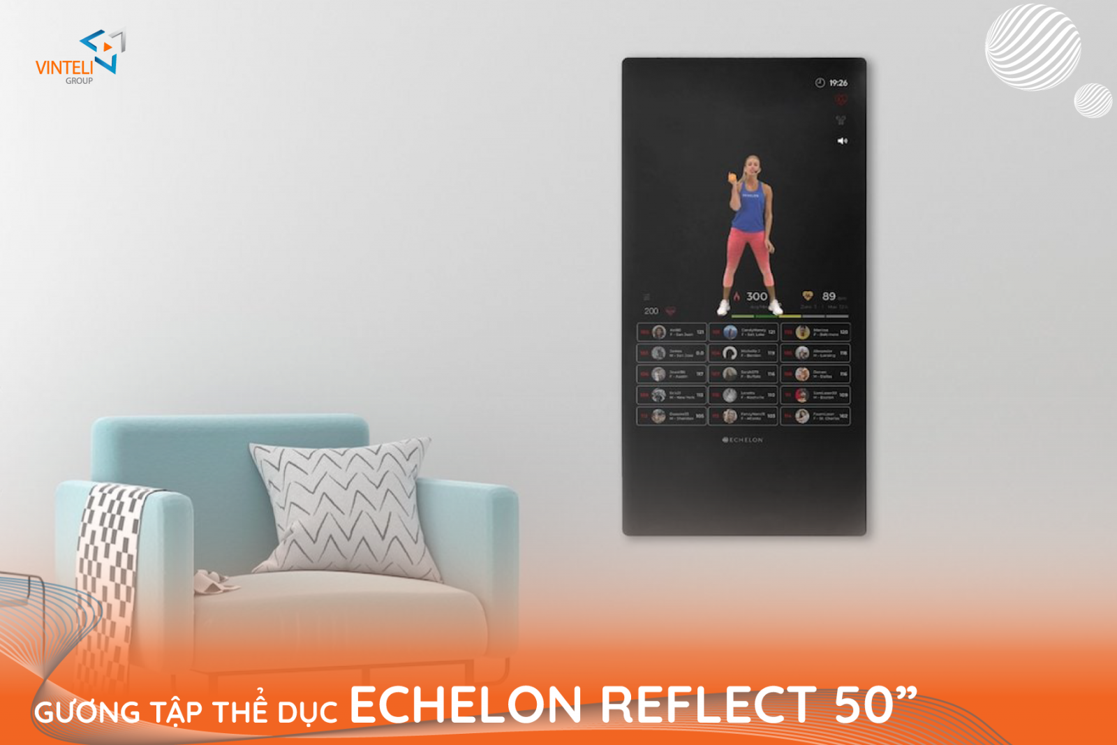 Echelon Reflect 50” mang đến cho bạn những giờ tập luyện thú vị